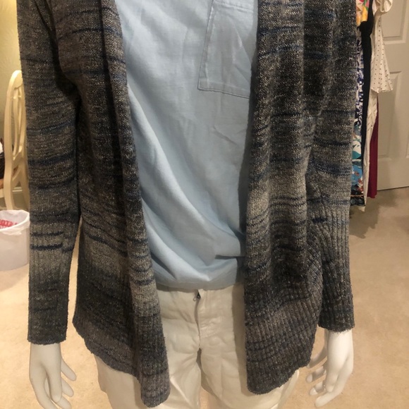 Blue & Gray Long Cardigan - Picture 3 of 4